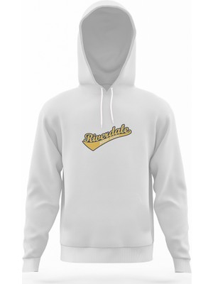 Tshirthane Riverdale Riverdale High School Beyaz Erkek Kapüşonlu Sweatshirt Uzun Kol