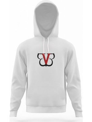Tshirthane Black Veil Brides Logo Beyaz Erkek Kapüşonlu Sweatshirt Uzun Kol