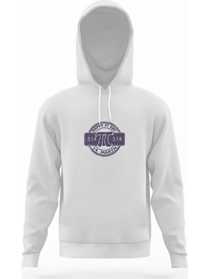 Tshirthane 14 Mart Dünya Pi Günü Dj Beyaz Erkek Kapüşonlu Sweatshirt Uzun Kol