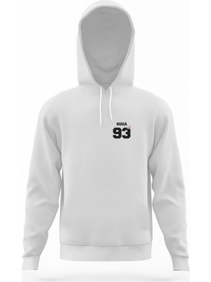 Tshirthane Bts Suga 93 Beyaz Erkek Kapüşonlu Sweatshirt Uzun Kol