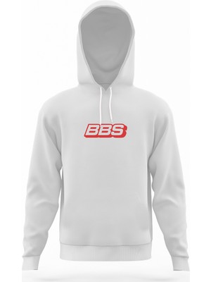 Tshirthane Bbs Logo Beyaz Erkek Kapüşonlu Sweatshirt Uzun Kol