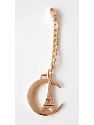 Angel Çanta Akssesuar Light Gold Sarkaç Süs Eyfel Kule Desen