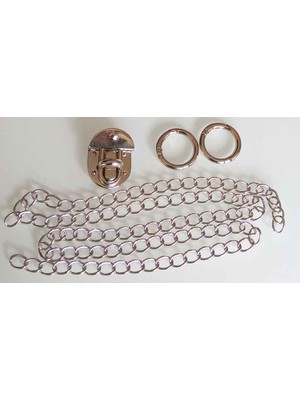 Angel Çanta Aksesuar Gümüş Renk Zincir Set