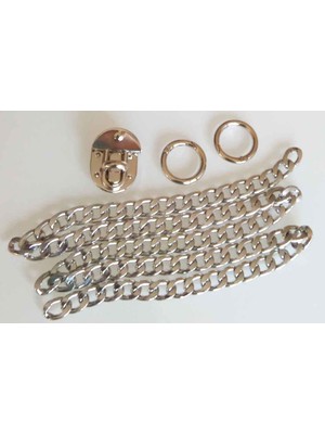 Angel Çanta Aksesuar Gümüş Renk Zincir Set