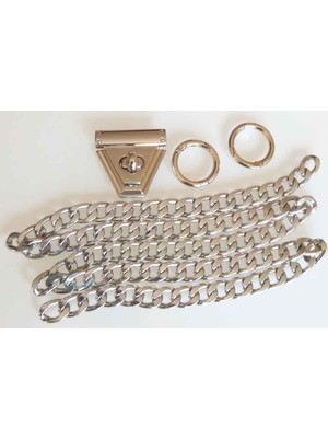 Angel Çanta Aksesuar Gümüş Renk Zincir Set