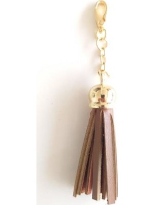 Angel Çanta Aksesuar Gerçek Deri Kovanlı Püskül Sütlü Kahve Renk