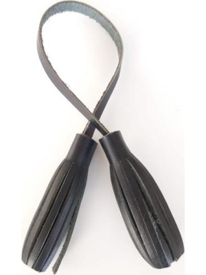 Angel Çanta Aksesuar Gerçek Deri Ikili Düz Püskül Siyah