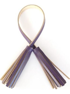 Angel Çanta Aksesuar Gerçek Deri Ikili Düz Püskül Mor