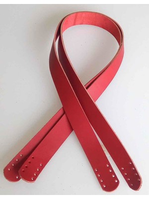 Angel Çanta Aksesuar Kırmızı Renk Gerçek Deri 70X2.3 Cm Çift Sap