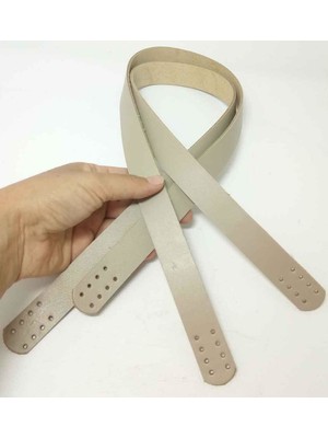 Angel Çanta Aksesuar Krem Renk Gerçek Deri 70X2.3 Cm Çift Sap