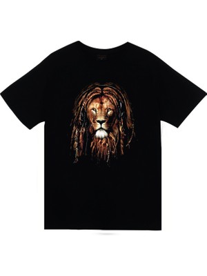 Stonedfame Aslan Hippi Baskılı T-Shirt