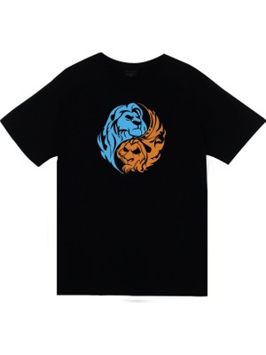 Stonedfame Aslan Yingyang Baskılı T-Shirt