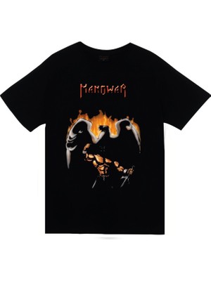 Stonedfame Manowar Baskılı T-Shirt
