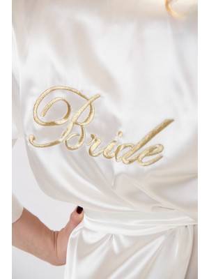 Bride to Bee Long Robe Bride Gold Uzun Sabahlık