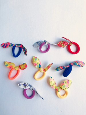 Yeşim Aksesuar Fiyonk Lastikli Toka, Bebek Çocuk Tokası, Lastikli Kurdele Çocuk Toka 8 Adet