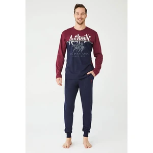U.S. Polo Assn. Erkek Mürdüm Yuvarlak Yaka Pijama Takımı