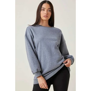 Mad Girls Gri Basic Sweatshirt MG806