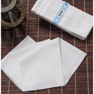 Teksin 36X36 Cm. Bir Düzine (12 Adet) Mendil Tm Beyaz