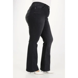 E Collection Ispanyol Paça Likralı Büyük Beden Jeans Pantolon