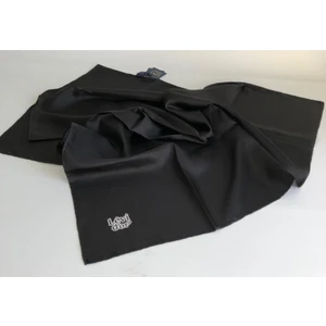 Düz Siyah Twill Ipek Eşarp