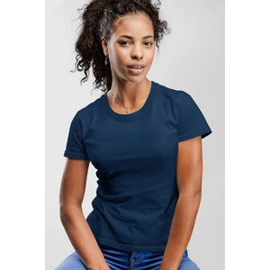 Düz, Baskısız Basic Lacivert Kısa Kollu Kadın T-Shirt