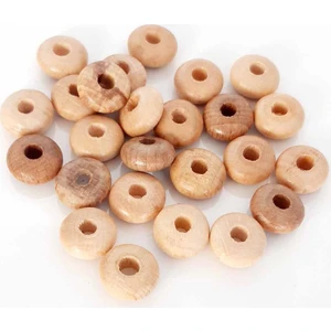 Angel Çanta Akssesuar 15 mm 10 'lu Açık Renk Ahşap Yassı Boncuk