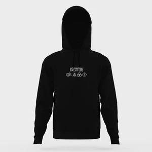 LED Zeppelin 4lü Logo Siyah Erkek Kapüşonlu Sweatshirt Uzun Kol
