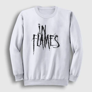 Unisex Beyaz Logo In Flames Sweatshirt