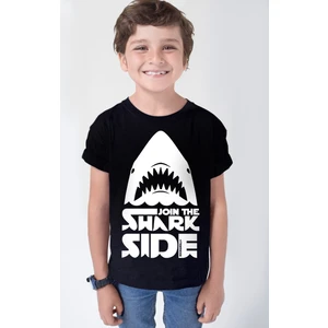 Köpekbalığı Savaşları Siyah Kısa Kollu Kız Erkek Uniseks Çocuk T-Shirt