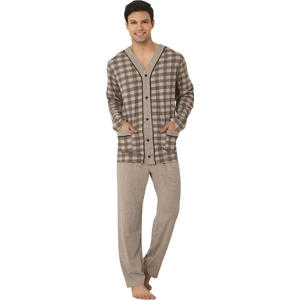By Mecit Pijama Erkek Kahverengi Pijama Takımı Camellia 2710