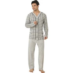 By Mecit Pijama Erkek Gri Pijama Takımı Camellia 2710