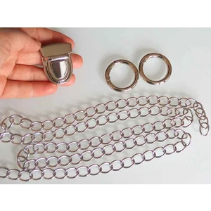 Angel Çanta Aksesuar Gümüş Renk Zincir Set