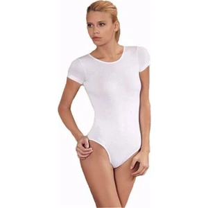 6182 Kadın Kısa Kollu Bisiklet Yaka Çıtçıtlı Badi