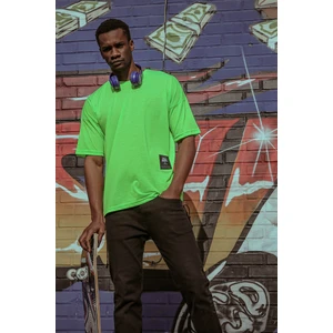 Yeşil Yanı Fermuarlı Oversize T-Shirt 1KXE1-44586-08