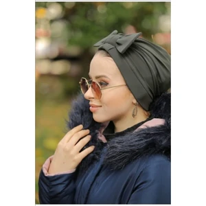 Belifanti Collection Fiyonklu Haki Dış Tesettür Bone