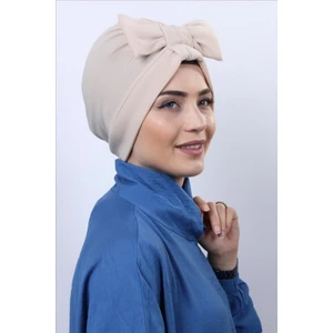Belifanti Collection Fiyonklu Ekru Kemik Dış Tesettür Bone