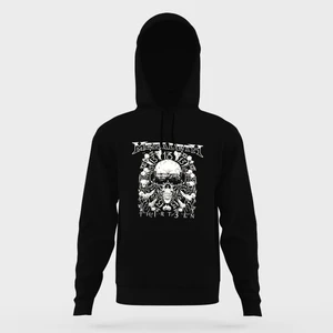 Megadeth Baskılı Siyah Erkek Örme Kapşonlu Sweatshirt Uzun Kol