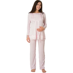 Kadın Pembe Hamile Lohusa Pijama Takımı EFFORTT 2015