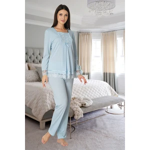 Kadın Mavi Lohusa Pijama Takımı EFFORTT 3045