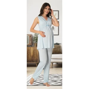 Kadın Mavi Lohusa Pijama Takımı EFFORTT 8032