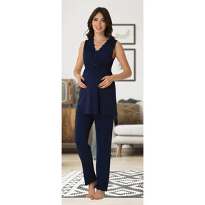 Kadın Lacivert Lohusa Pijama Takımı EFFORTT 8032