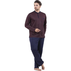 Çift Kaplan 8729 Jakarlı Patlı Pamuklu Erkek Pijama Takım