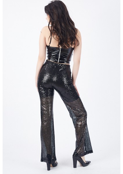 Astarlı Gizli Fermuarlı Zara Payet Pantolon | PNT32488