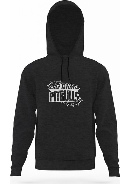 Pitbull Big Dawg Füme Antrasit Erkek Kapüşonlu Sweatshirt Uzun Kol