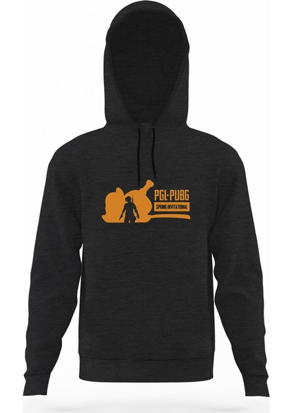 Pubg Dinner Füme Antrasit Erkek Kapüşonlu Sweatshirt Uzun Kol