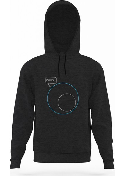 Always Logo Hp Füme Antrasit Erkek Kapüşonlu Sweatshirt Uzun Kol