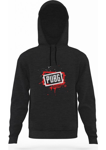 Pubg Kan Pubg Siyah Füme Antrasit Erkek Kapüşonlu Sweatshirt Uzun Kol