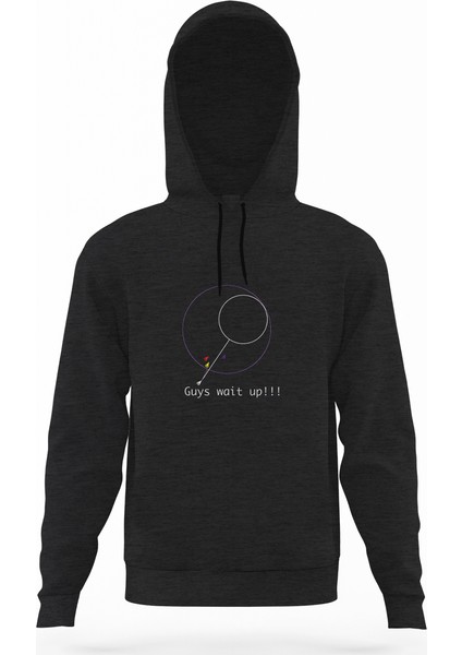 Pubg Guys Wait Up Füme Antrasit Erkek Kapüşonlu Sweatshirt Uzun Kol
