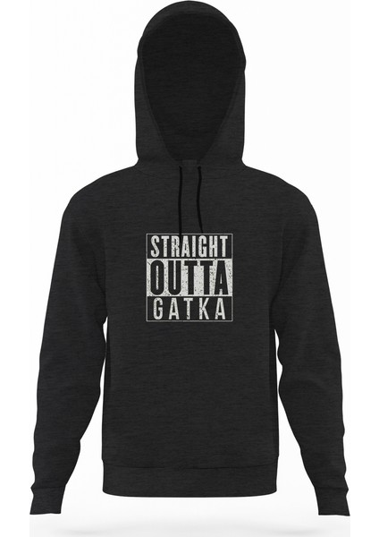Pubg Pubg Straıght Outta Gatka Füme Antrasit Erkek Kapüşonlu Sweatshirt Uzun Kol