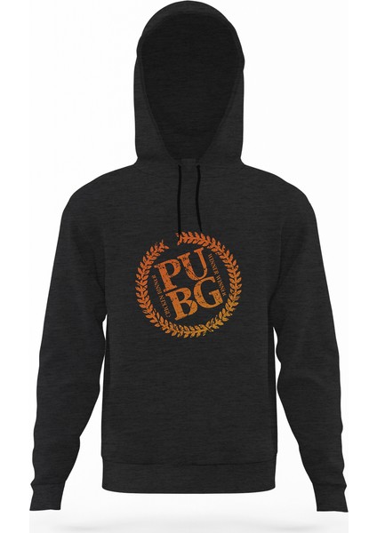 Pubg Public Füme Antrasit Erkek Kapüşonlu Sweatshirt Uzun Kol
